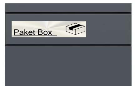 Generic Paketbox Aufkleber - Kennzeichnung Aufkleber für Paket Box Symbol (RPw10/1) - 17x4cm - Wetterfest - Kunststoff - Modern - Outdoor