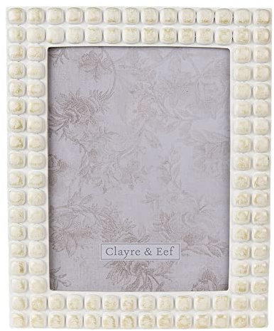 Clayre & Eef Bilderrahmen 15x20 cm Weiß Kunststoff Fotorahmen