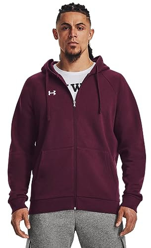 Under Armour Rival Fleece Full Zip Hoodie für Herren, (600) Dark Maroon/White, X-Large
