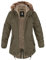 bw-online-shop Ladies Fishtail Winterparka mit Futter oliv - XS