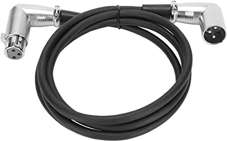 Cable XLR Macho a Hembra, Cable de Sonido de ángulo Recto Macho XLR de 3 Pines a ángulo Recto Hembra de 1,5 M/4,9 Pies para Altavoz de Micrófono