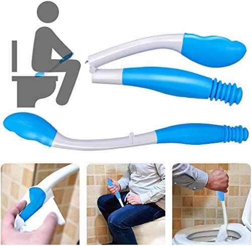 Outils d'aide à la toilette, poignée longue pliante, confortable et auto-assistée, aide à la prise en main du papier toilette, aide à l'essuyage pour les personnes âgées, les femmes enceintes, les