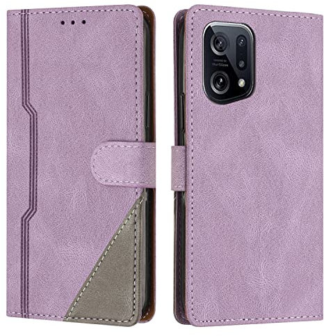 RADOO Funda para OPPO Find X5, Funda Cartera de Cuero Multifunción, Cierre Magnético con Solapa Antichoque, Flip PU Cuero Carcasa Magnético Caso Cartera Móvil Case para OPPO Find X5 (Morado)