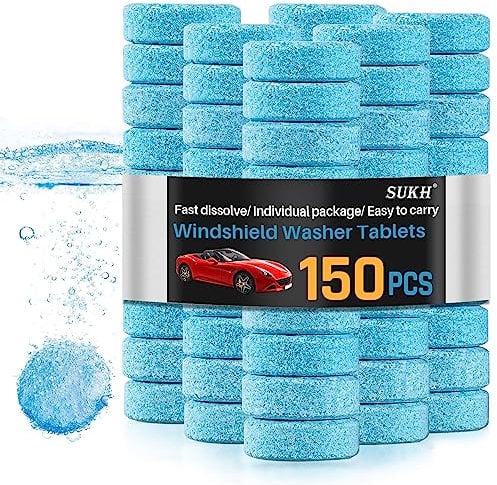 Sukh 150 Car Windshield Washer Tablets - Washer Fluid Tablets Glass Cleaner Concentrate Car Windshield Wiper Fluid Car Windshield Cleaner