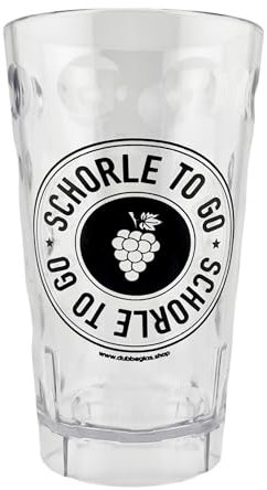 Schorle to go Dubbebecher 0,5 Liter (Transparent) aus Plastik - Pfalz Dubbeglas aus Kunststoff (Polycarbonat)
