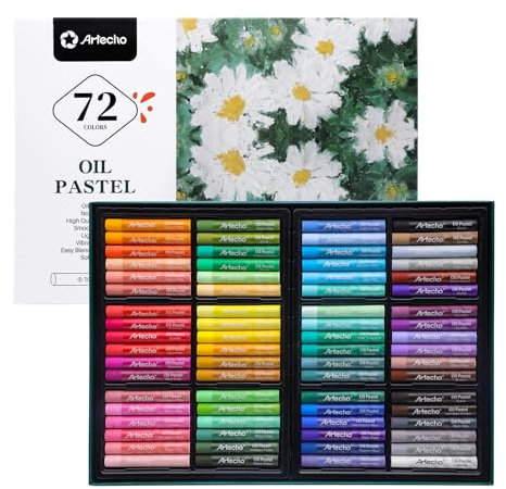 Artecho Ölpastellkreide 72 Strong Color Set, lichtechte Farben, Sanfte Berührung, Einfaches Mischen und Schattieren, Ideal für Künstler, Hobbymaler, Schule.