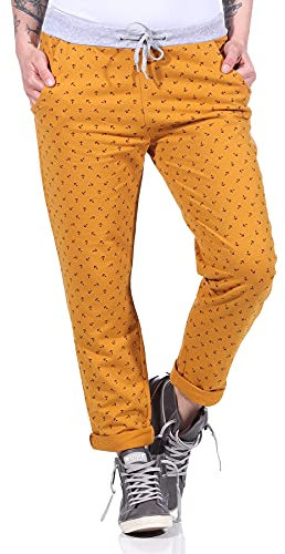 ZARMEXX Damen Jogginghosen Sweatpants Sommerhosen Damen Sporthosen Anker Freizeithosen Yogahosen Maritim (gelb, 36-40)