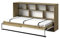 MINIO go for it - Schrankbett Nantes, 213x110x50 cm, ohne Matratze, Bett im Schrank mit Gurten zur Befestigung, Schrank mit integriertem Klappbett, Artisan Eiche/Weiss Hochglanzfronten