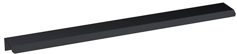 Balterley Finger Pull Kitchen Cupboard Handles, Angled Front Bathroom Cabinet Handles, Black Door Handle for Bathroom, Cupboard Door Handle - 300 x 36 x 17mm, 224mm Centres (Matt Black)