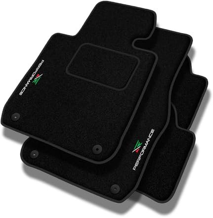 PERFORMANCE Personalisierte Velours Fußmatten Auto passend für BMW X1 E84 2009-2015 - Standard, Perforiert, grün, weiß und rot -Präzise CNC-Stickerei, Design-Lochpaspel, Auto Fußmatten - Perfekt für A