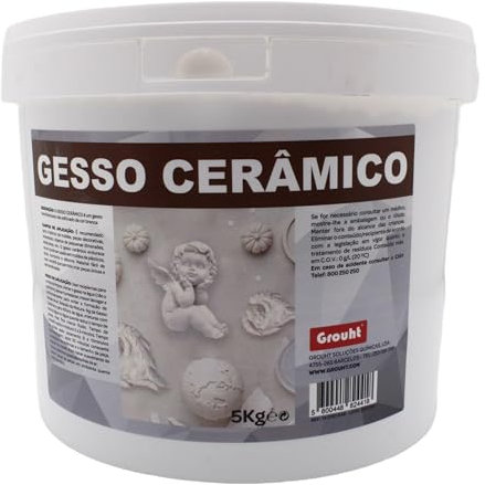 Yeso Cerámico en Polvo Blanco 5Kg | Masa de Moldeo | Yeso para Modelar | Inodoro | Perfecto para Manualidades Artesanía Modelado Decoración Bricolaje Escultura