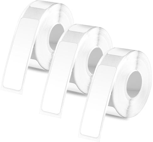 3 Rouleaux Ruban pour Étiqueteuse pour Phomemo D30, 12x40mm Ruban d'Étiquettes Auto-Adhésif Papier Thermique Autocollant Étiquettes Thermiques pour Bureau Maison École (Blanc)
