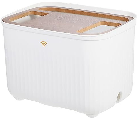 Kabelbox, Desktop-Router-Aufbewahrungsbox, Kunststoff-Router-Halter, Router-Kabel-Management-Gehäuse,Schreibtisch-Aufbewahrungsbox(White)