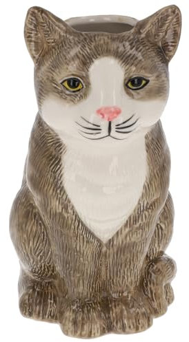 Shudehill Giftware Moggy Pots Vase Black & White or Ginger Cute Cat Plant Pot- Small or Large (Ginger, Small)