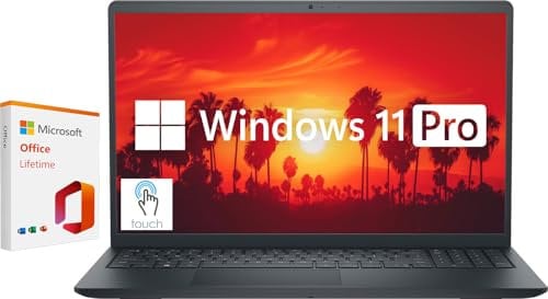Dell Inspiron 15.6 Touchscreen Laptop Computer, Windows 11 Pro Laptop 16GB RAM 1TB SSD, Intel Core i5-1155G7 Processor, FHD 1920 x 1080 LED Display, Microsoft Office Lifetime License, Carbon Black