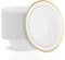AKOLAFE Lot de 40 bols à soupe en plastique blanc avec bord doré - 350 ml - Réutilisables - Pour fête, mariage, anniversaire, Noël, Pâques