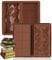 Bixury Moule Tablette Chocolat en Silicone, 2 Pièces Moule Chocolat Tablette Profonds Moule Tablette,Moule Silicone Tablette de Chocolat Pour Barres Protéinées Et Énergétiques, sans BPA (Marron)
