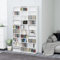 Azzrora DVVD Regal, CD Regal, CD Aufbewahrung, DVD Regal Stehend, CD Ständer, CD-Schrank Hochglanz-Weiß 102x16x177,5 cm Holzwerkstoff