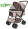 Haustier-Kinderwagen – Hunde-Kinderwagen für mittelgroße Hunde und Katzen mit wendbarem Griff, leicht zu gehender Hunde-Kinderwagen um 360 Grad drehbar, für kleine Hunde mit Netzfenster (Kaffee)