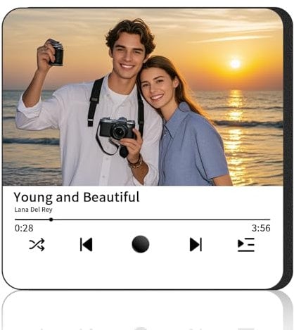 Personalised Fridge Magnets With Photo, Customised Song Album Cover Player Sticker Decor, Funny Music Box Gifts for Lovers, Family & Friends (Style 2)