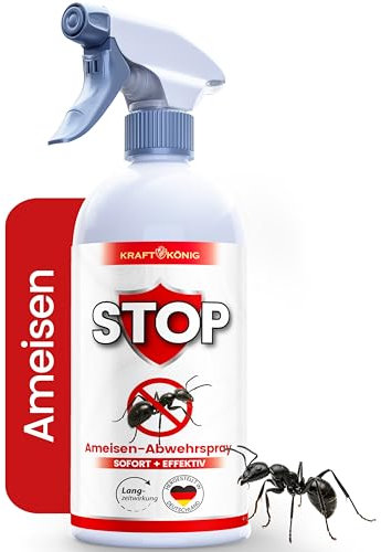 KRAFTKÖNIG PREMIUM Ameisenspray - Sofort + Effektiv Formel - 500ML Ameisen Spray - Alternative zu Ameisengift und Ameisenköderdose - Besser als Jede Ameisenfalle