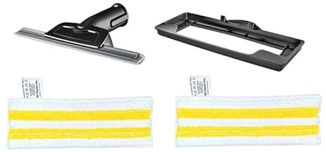 Accessory Kit for Kärcher SC Series - Window Squeegee Nozzle, Carpet Glider & Steam Mop Cloths for SC1/SC2/SC3/SC4/SC5 Steam Cleaners