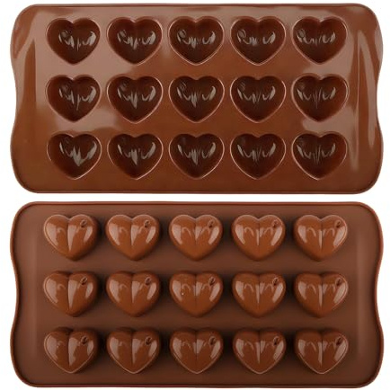 Heart Shaped Silicone Ice Cube Trays Mold Chocolate Mould Molds Non Stick Heat Resistant for Chocolate Candles Jelly Candy Sweets Baking Cavity DIY Cake Decorations