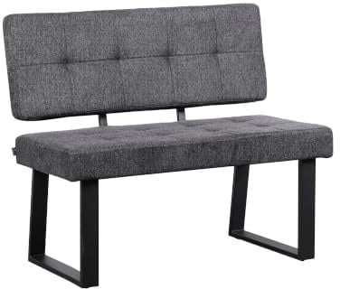 B&D home Sitzbank Sigfrid - Eckbank Esszimmer Mit Lehne, Sitzbank Flur, Pflegeleichter Bezug aus Webstoff Anthrazit, Kaltschaum-Polsterung, Für Esszimmer, Küche & Flur, 100 cm