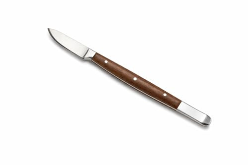 Shalatco Dental Wax Knife Plaster Alginate Mixing Spatula Stainless Steel Plaster Mixing Tools with Wooden Handle for Dental Laboratory