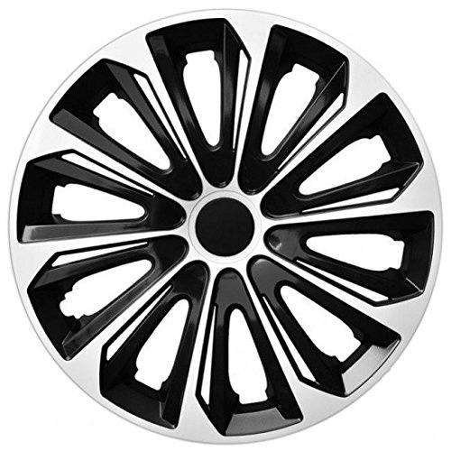 Radkappen / 4 x Universal Radzierblenden - STRONG DUOCOLOR schwarz und weiß (15)