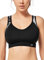Yvette Damen Sport BH Starker Halt Große Größen Gekreuzt Rücken Bügellos für Laufen Joggen Yoga Fitness, Schwarz, Gr.- 95C