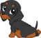 Bambinella - Bügelbild Aufbügler - Motiv: Hund Dackel Dachshund Teckel - gedruckte Velour/Flock Applikation zum selbst Aufbügeln in 3 Größen