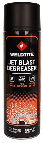 WELDTITE Jet Blast Degreaser Spray, 500 ml | High-Power, Quick-Drying Formula, Ideal for Bike Drivetrains, Efficient Cleaning