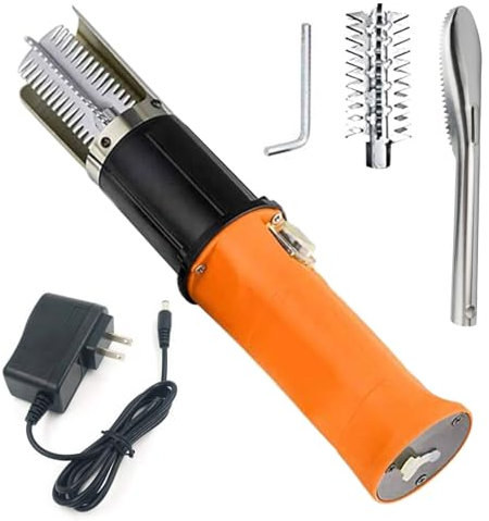 Spedertool Elektrischer Fischentschupper mit zusätzlichem Rollmesser für Lachs, leistungsstarker, kabelloser Fischschuppen-Schaber, Entferner-Reiniger-Set mit 12-V-Akku