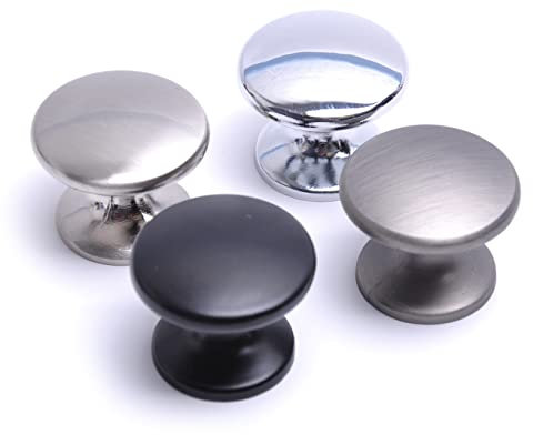 BSM Marketing Kitchen Cupboard Drawer Door Handle Knob Chrome/Brushed Nickel/Black/Pewter (20, Black)
