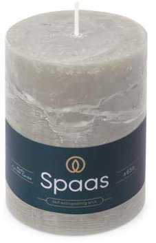 Spaas Rustic Pillar Candle 80/110 mm 65h, Light Grey