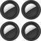 4 Pack Silikon hülle für AirTags, tragbarer Tracker-Halter, Kratzfest, leichte Haut, weiches Gummi, stoßfest, Finder-Schutzhülle für Apple AirTag-Hülle mit Selbstklebeband – Schwarz