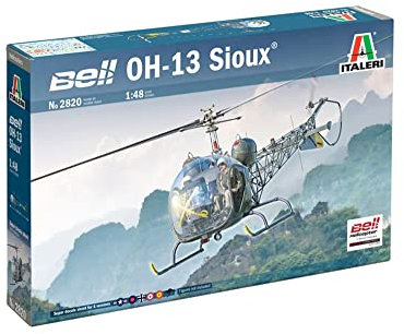 Italeri 2820S - 1:48 OH-13 Scout Helikopter Korea Krieg, Modellbau, Bausatz, Standmodellbau, Basteln, Hobby, Kleben, Plastikbausatz, detailgetreu, Mehrfarbig