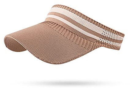 Bakicey Damen Sonnenschild Visor Sonnenhut mit großer Krempe Mode Damen Visor Cap Sonnenschutz Schweißabsorbierend Baseball Kappe Sommerhut für Outdoor Sport Strand Hut Golf Tennis 52-60cm (Khaki)