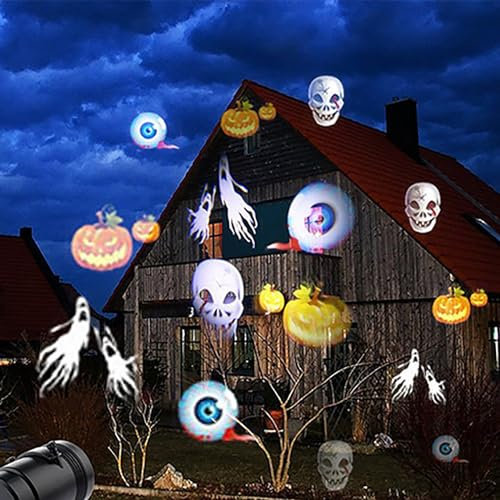 Halloween Projector Lights Jsdoin LED Christmas Decorative Lights Moving Rotating Snowstorm Landscape Lamp Spotlight Christmas Halloween Holiday Wedding Party Birthday Home Garden Decoration Lights