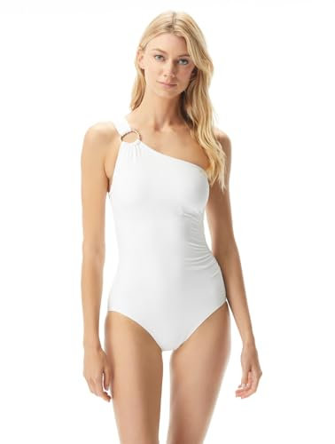 Michael Kors Iconic Solids One Shoulder One-Piece White 4