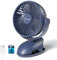OCOOPA Desk Clip On Fan for Pram, Mini Stroller, 3600mAh Rechargeable Portable Table, Battery Operated 360° Rotation Personal Desktop for Baby Stroller PushChairs Bed Camping, Blue