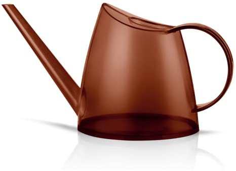 WhaleLife Indoor Watering Can for House Bonsai Plants Garden Flower Long Spout 40oz 1.4L 1/3 Gallon Small Modern Translucent Brown