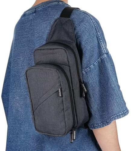 Geekria Travel Carrying Case Bag Compatible with Nintendo Switch/Lite/OLED Console, Dock, Joy-Con Grip & Switch Accessories, Crossbody Backpack Shoulder Bag with Game Card Storage (Grey)