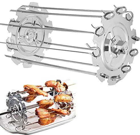 Hayaww Barbecue Spiedini Cucina girarrosto in Acciaio Inox Forchette di Pollo Arrosto per Girarrosto cestello piatto per grill Griglia per barbecue domestica in acciaio inossidabile 304 a 10 segni