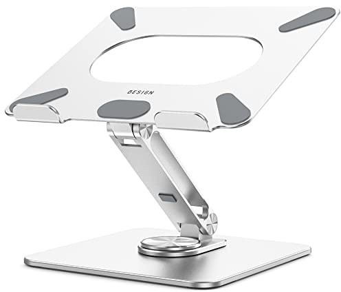 BESIGN LSX7 Supporto PC Portatile con Base Girevole a 360°, Supporto per Portatile Ergonomico, Supporto per Laptop Compatibile con Portatili da 10-15.6 (Argento)