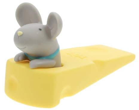 NUOBESTY Mouse Shape Door Wedge Cute Grey Mouse Door Stopper No Punching Door Blocker for Home Office Door Decor
