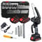Irishom Mini Chainsaw, 4 inch&6 inch Portable Electric Chainsaw Cordless with Security Lock 2 Chains 2PCS 21V 1500mAh Batteries，Small Handheld Chainsaw for Garden Courtyard Branches Wood Cutting Tree