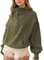 LIAOPUFUS Donna Felpa Sportiva con Cappuccio Tempo Libero Y2K Top Trendsetter di Strada Felpa Corto Lunghezza Vita con Tasche Cerniera(M,3 Verde Militare)