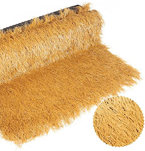 Künstliches Palmen Dächer Blätter Strohdach Matten, Palmgras Strohrolle Palmschindel, Thatched Dach Duck Blind Grass Kunststoff PE für Garten Pavillons Hausdekoration, Terrassenschirmabdeckung ( Color
